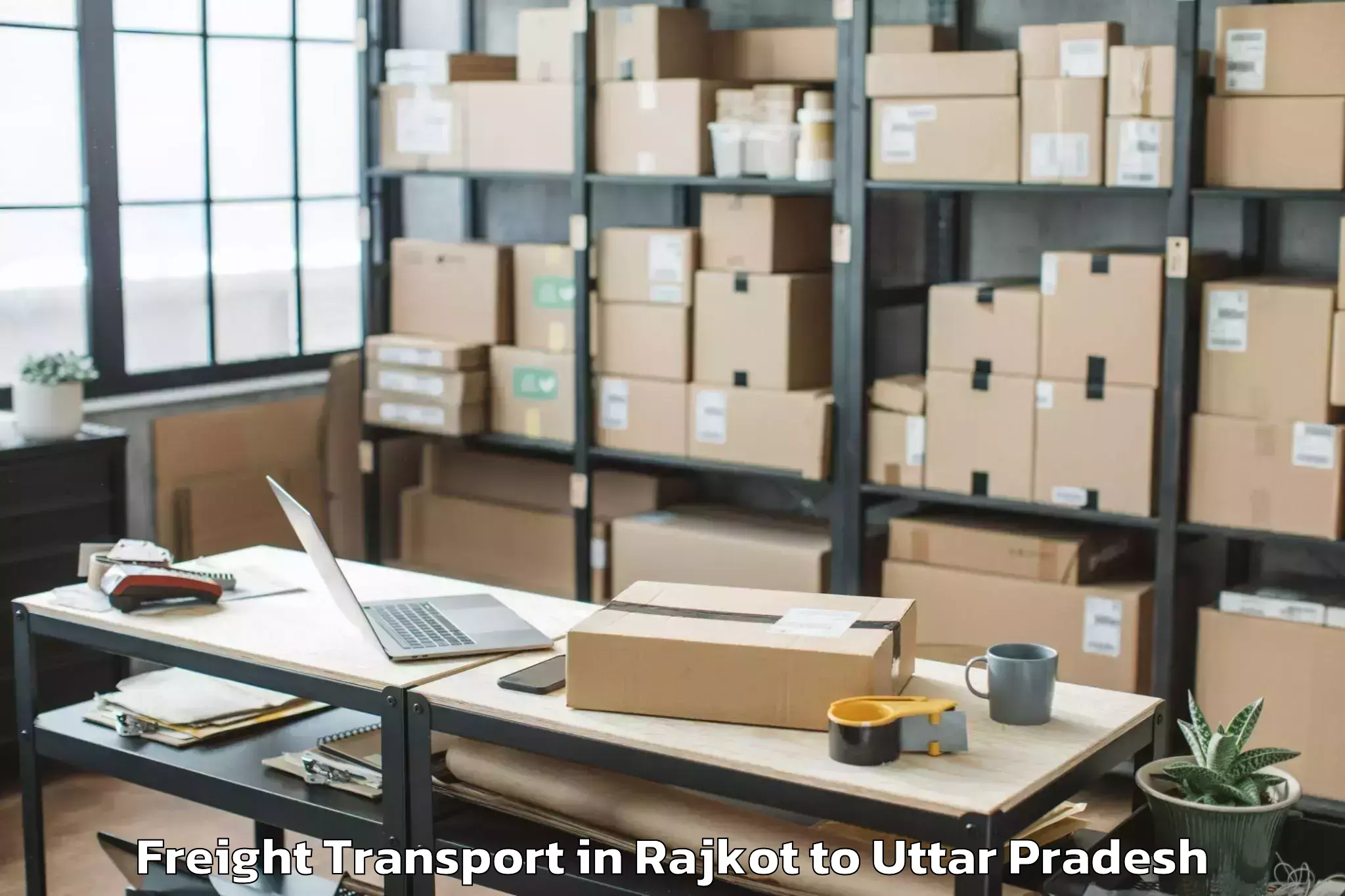 Book Rajkot to Azamgarh Freight Transport